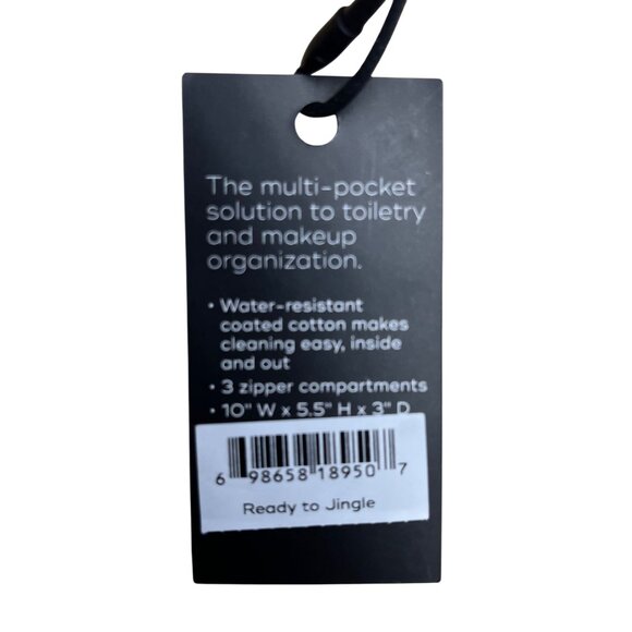 Scout Women’s Orange/White Striped Coated 3-Way Toiletry Bag Size S - Picture 6 of 13